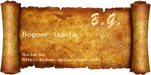 Bogner Gyula névjegykártya